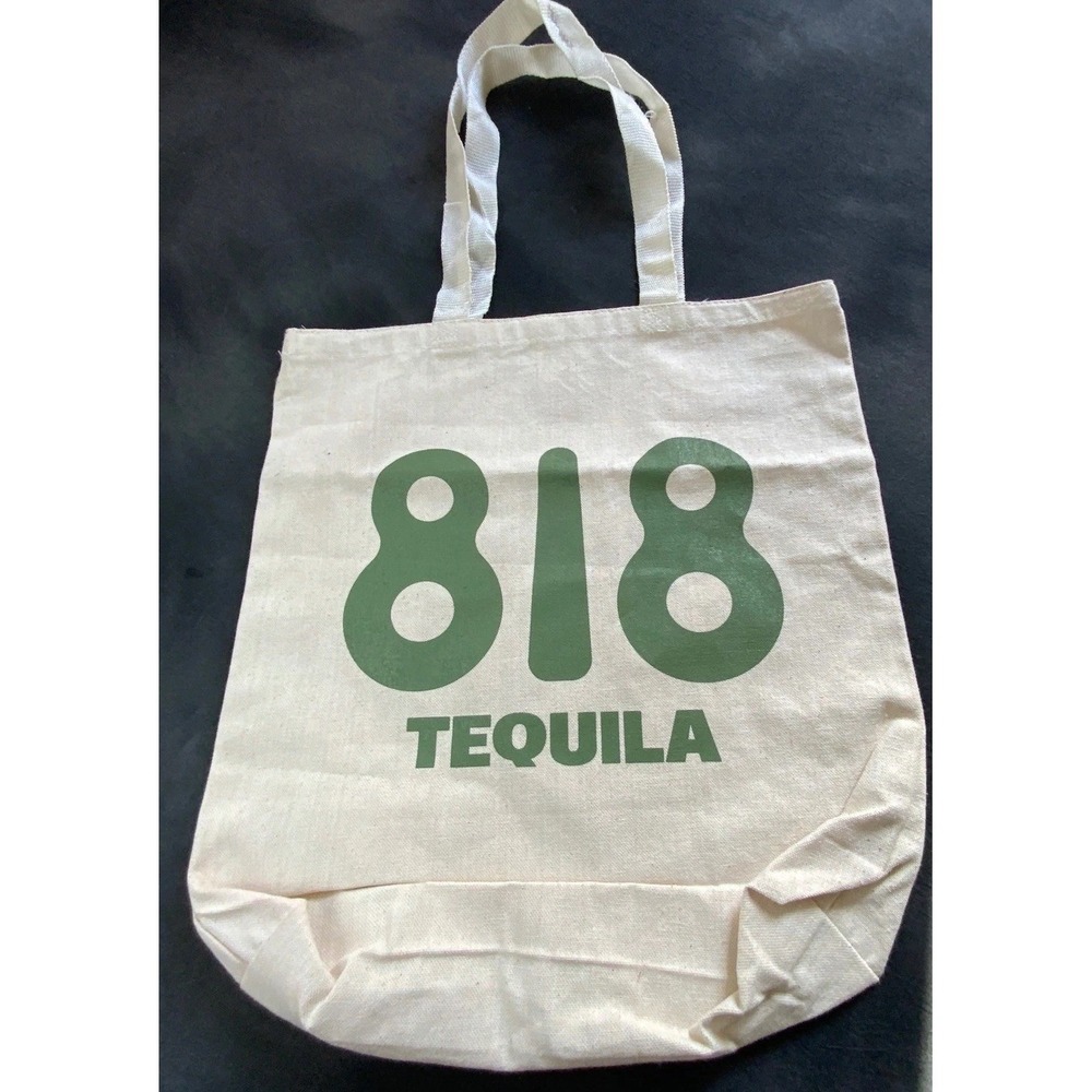 818 Tequila Canvas Tote Bag Kendall Jenner Cream Green Precious Cargo Shopper